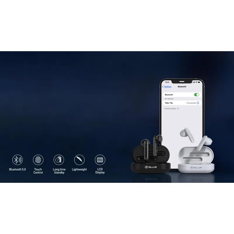 Tellur Flip True Wireless Earphones Black