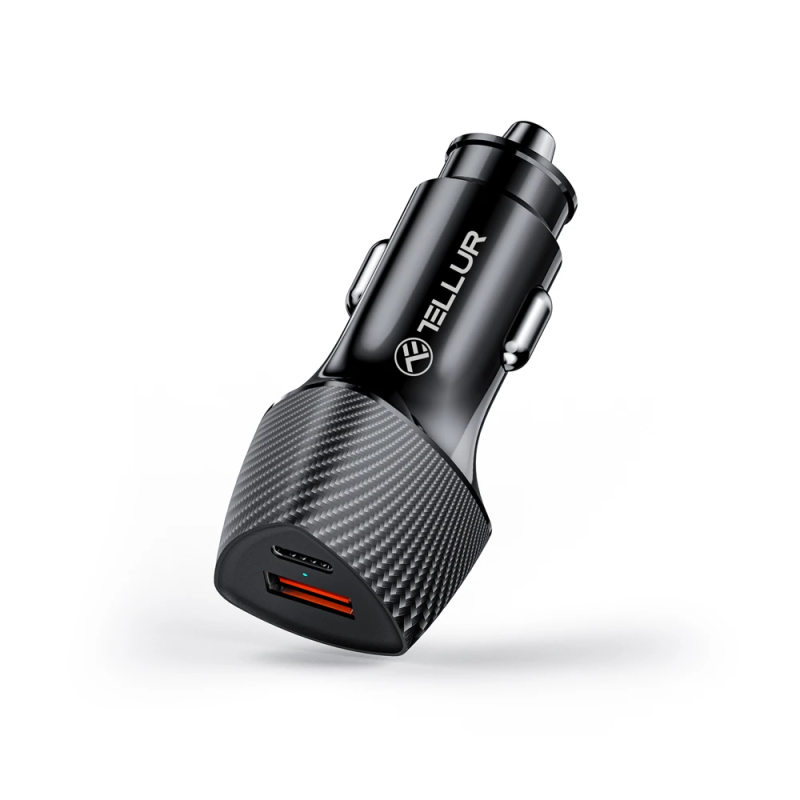 Tellur FCC10 car charger 38W, 6A ,PD20W + QC3.0, black
