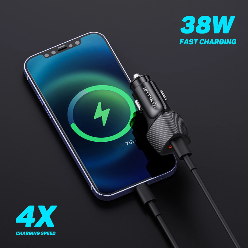 Tellur FCC10 car charger 38W, 6A ,PD20W + QC3.0, black