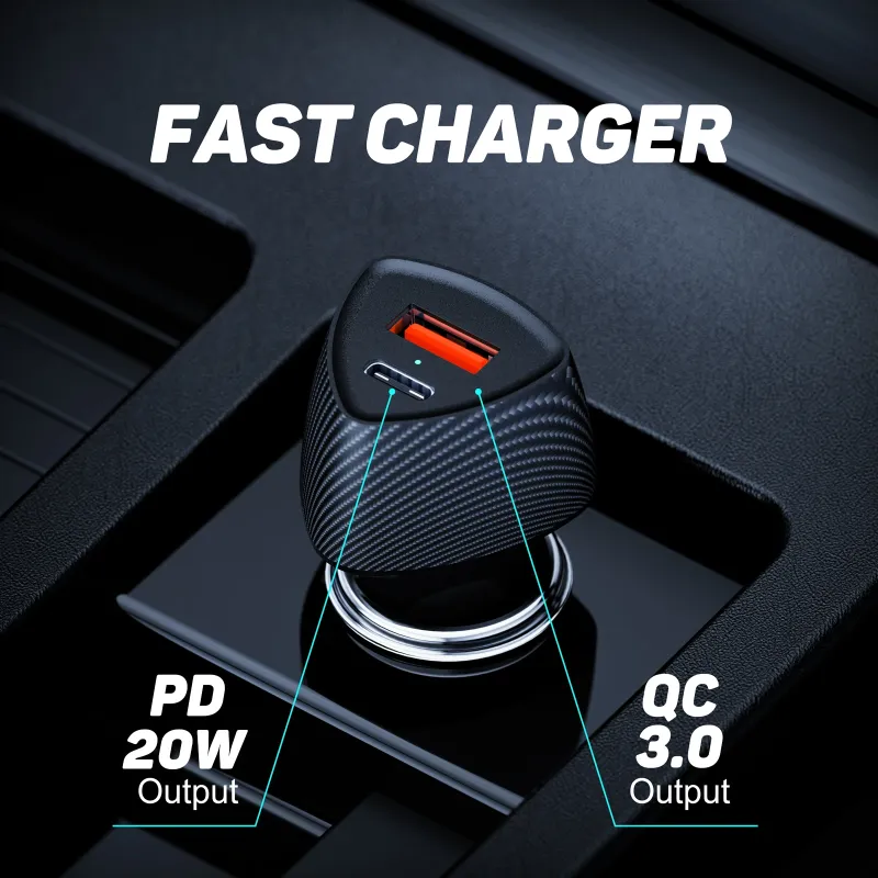 Tellur FCC10 car charger 38W, 6A ,PD20W + QC3.0, black