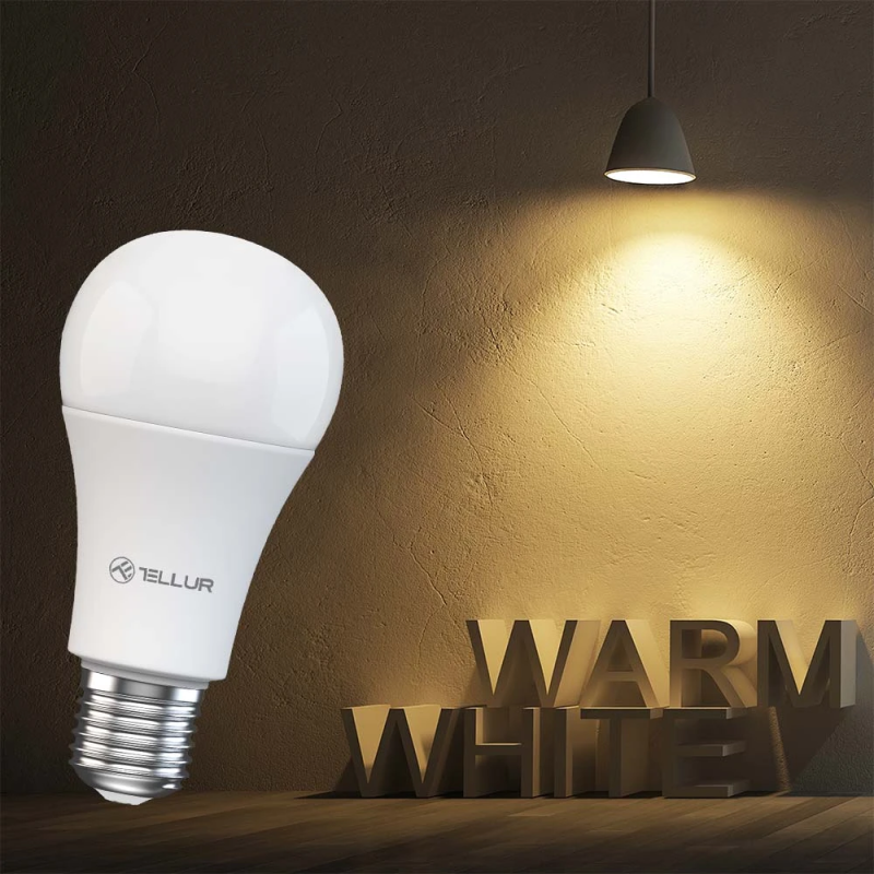Tellur Smart WiFi Bulb E27, 9W, White-Warm, Dimmer