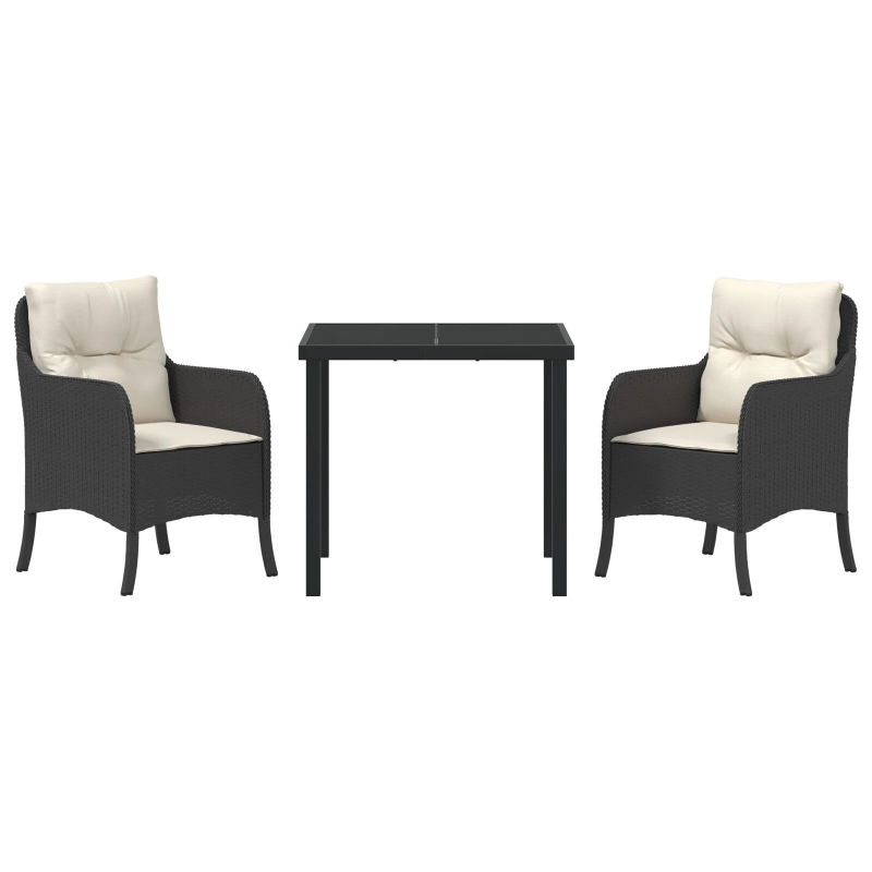 vidaXL Dārza ēdamgalds ar spilvenu 5 pcs Brūna Poliūtu rotangpalma