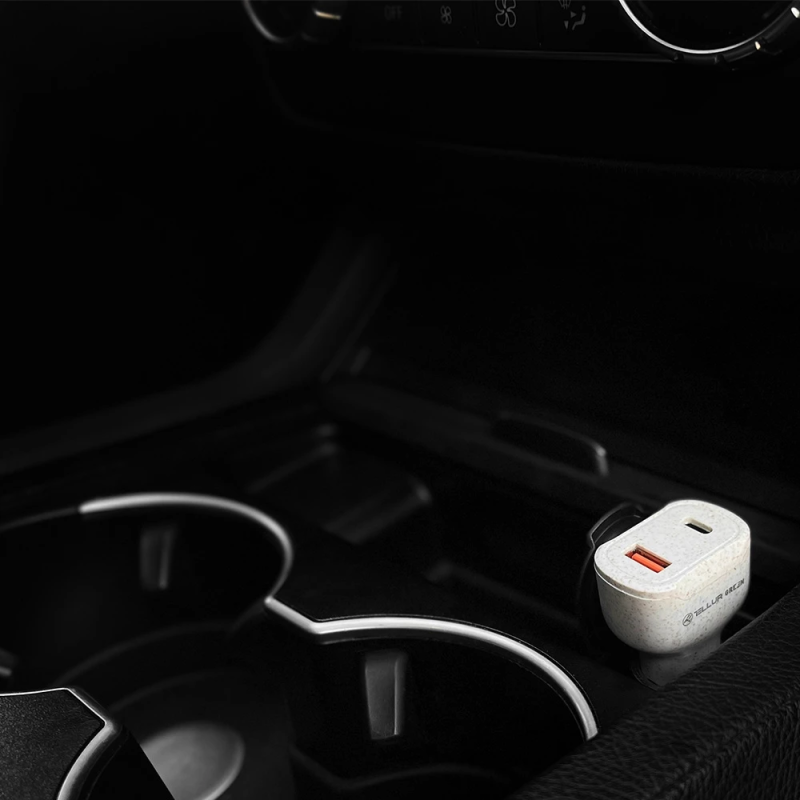Tellur Green car charger, 36W, 6A ,PD18W + QC3.0, cream