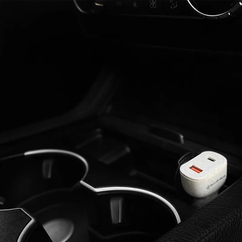 Tellur Green car charger, 36W, 6A ,PD18W + QC3.0, cream