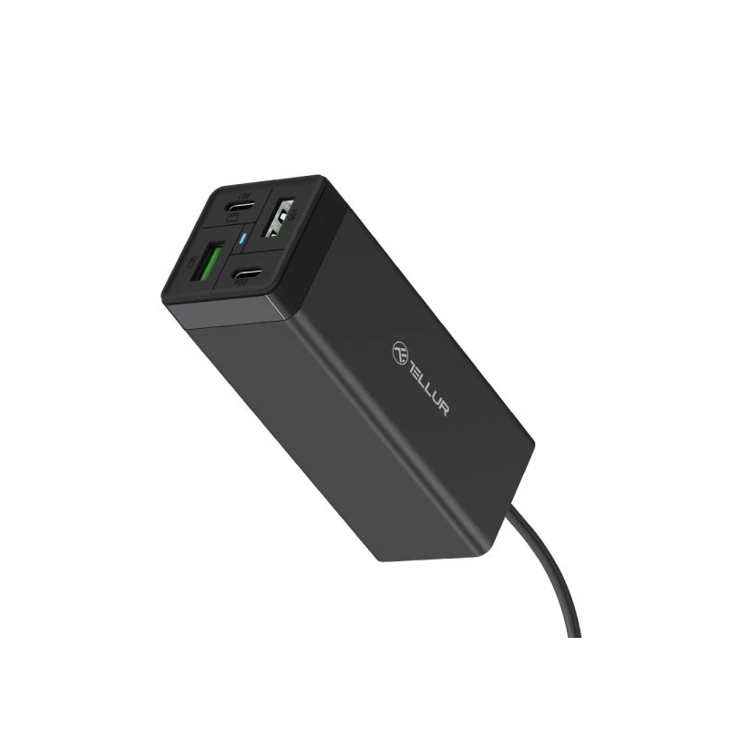 Tellur AC Charger PDHC2 65W ,2xPD2xQC3.0, EU UK US Black