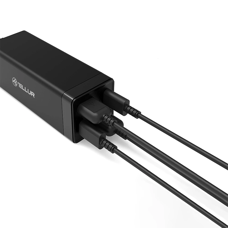 Tellur AC Charger PDHC2 65W ,2xPD2xQC3.0, EU UK US Black