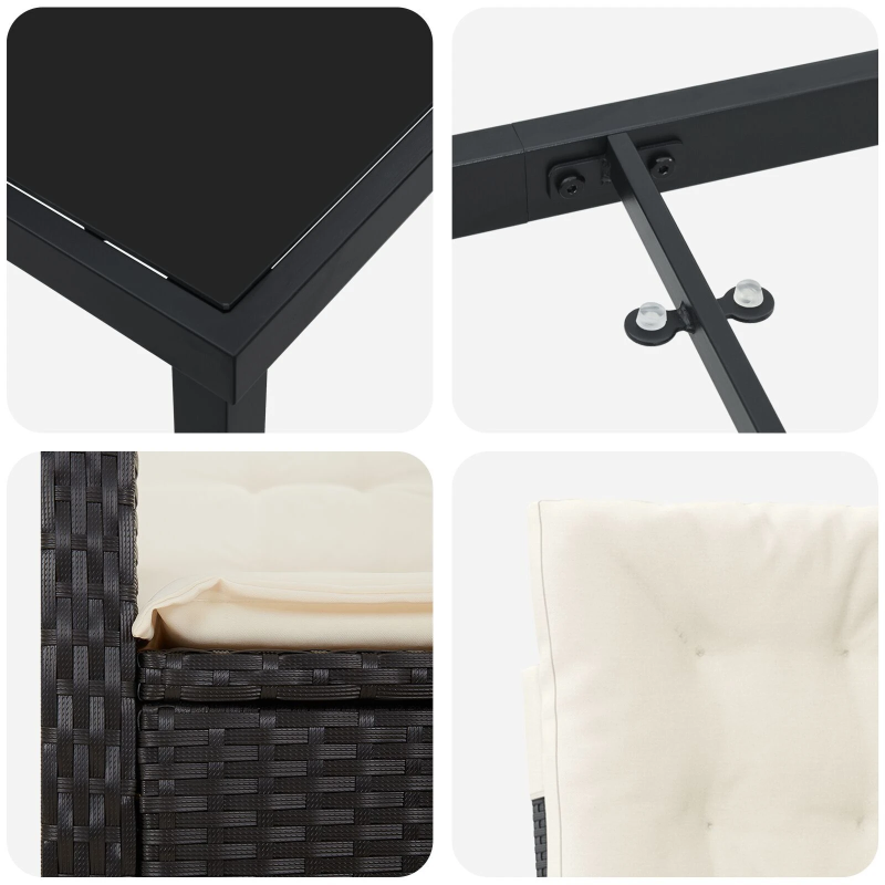 vidaXL Dārza ēdamgalds ar spilvenu 5 pcs Brūna poliratāns