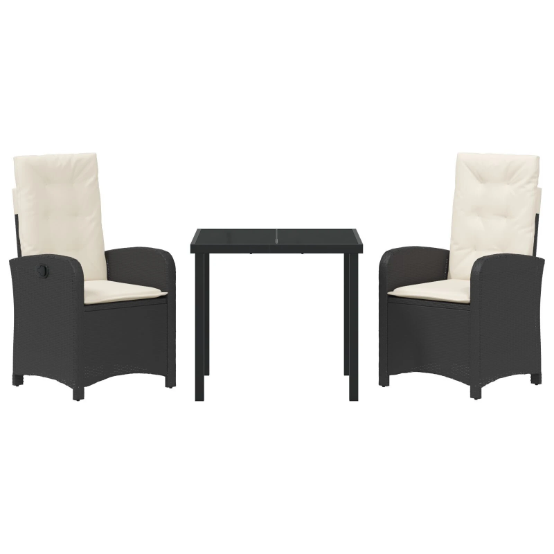 vidaXL Dārza ēdamgalds ar spilvenu 5 pcs Bēša poliratāns