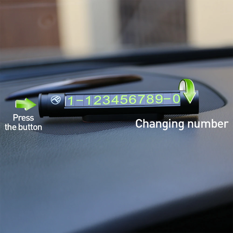 Tellur Temporary Car Parking Card For Two Phone Numbers Metallic Black