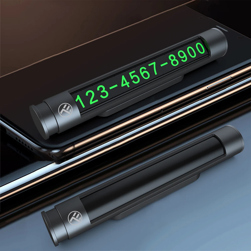 Tellur Temporary Car Parking Card For Two Phone Numbers Metallic Black
