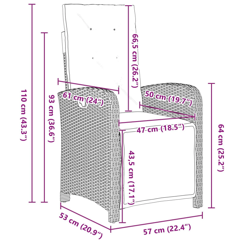 vidaXL Dārza ēdamgalds ar spilvenu 5 pcs Bēša poliratāns
