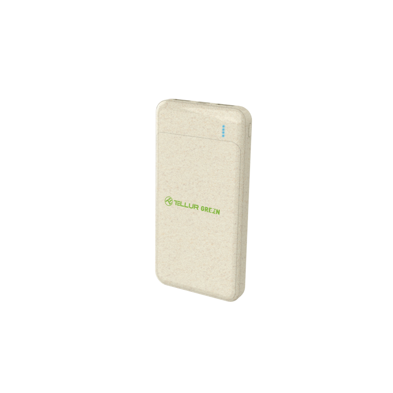Tellur PD103 Green Power Bank 10000mAh, 2xQC3.0 + PD 18W cream
