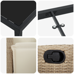 vidaXL Dārza ēdamgalds ar spilvenu 5 pcs Bēša poliratāns