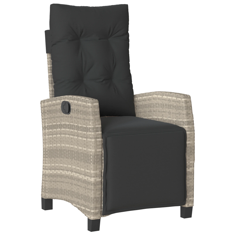 vidaXL Dārza ēdamgalds ar spilvenu 5 pcs Gaiši pelēks poliratāns