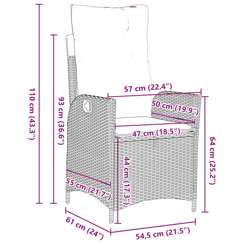 vidaXL Dārza ēdamgalds ar spilvenu 5 pcs Bēša poliratāns