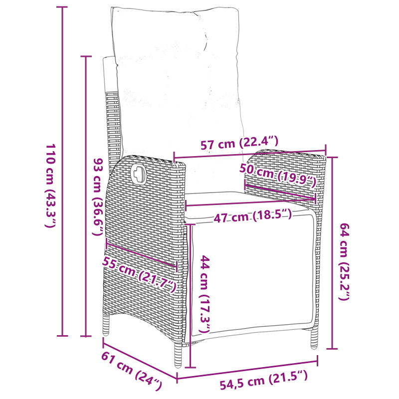 vidaXL Dārza ēdamgalds ar spilvenu 5 pcs Gaiši pelēks poliratāns