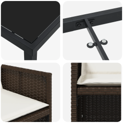 vidaXL Dārza ēdamgalds 5 pcs Brūna poliratāns