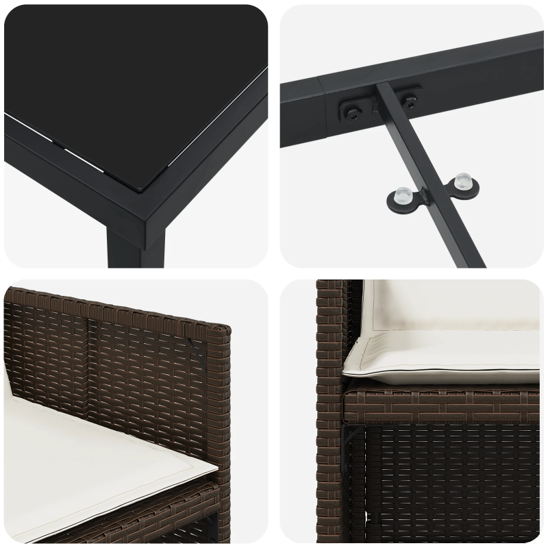 vidaXL Dārza ēdamgalds 5 pcs Brūna poliratāns