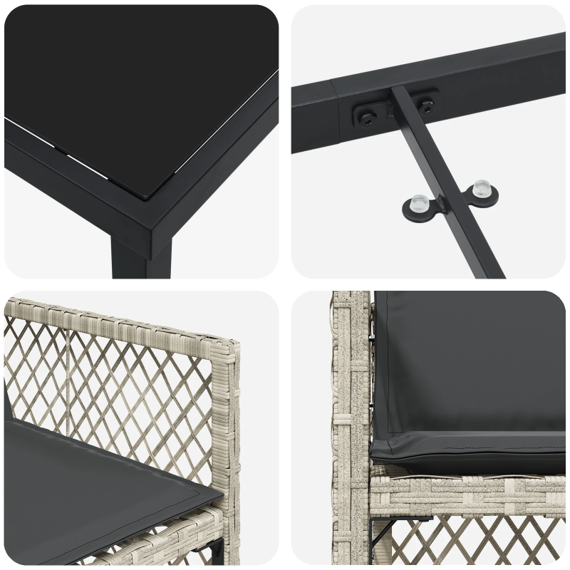 vidaXL Dārza ēdamgalds 5 pcs Gaiši pelēks poliratāns