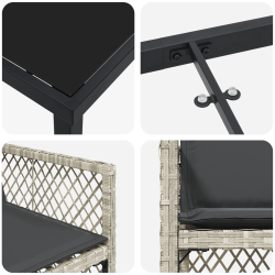 vidaXL Dārza ēdamgalds 5 pcs Gaiši pelēks poliratāns