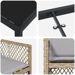 vidaXL Dārza ēdamgalds 5 pcs Bēša poliratāns