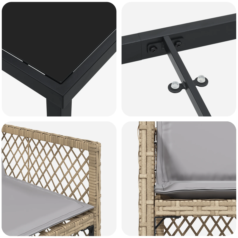 vidaXL Dārza ēdamgalds 5 pcs Bēša poliratāns