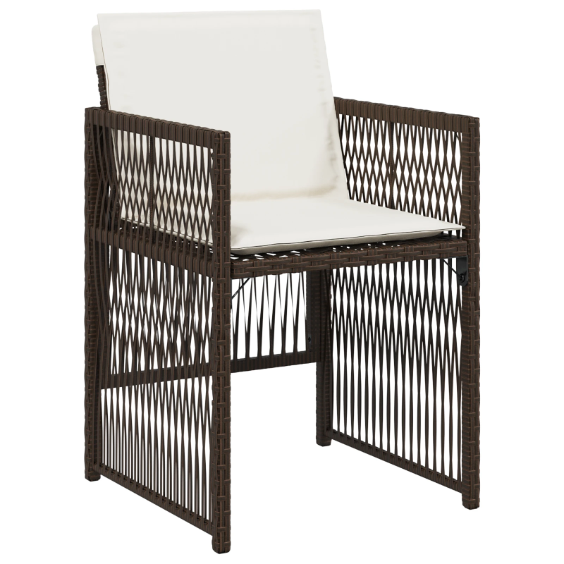 vidaXL Dārza ēdamgalds 5 pcs Brūna Tērauds ar pulverkrāsas pārklājumu