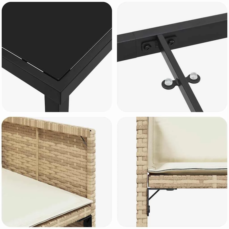 vidaXL Dārza ēdamgalds 5 pcs Bēša poliratāns