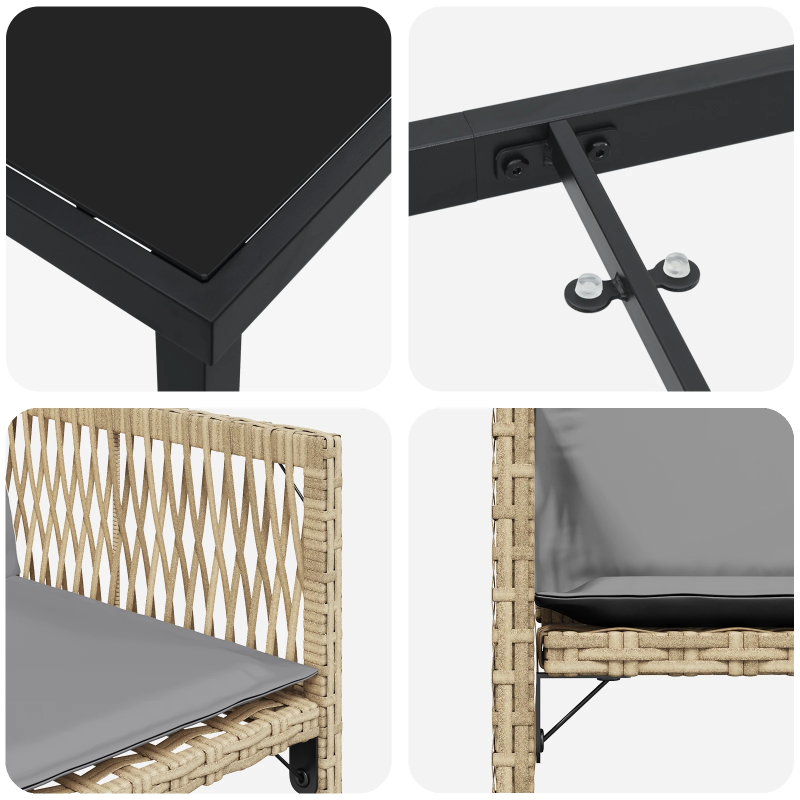 vidaXL Dārza ēdamgalds 5 pcs Bēša poliratāns