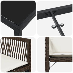 vidaXL Dārza ēdamgalds 5 pcs Brūna poliratāns