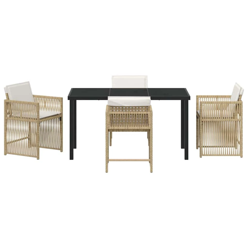 vidaXL Dārza ēdamgalds 5 pcs Bēša poliratāns