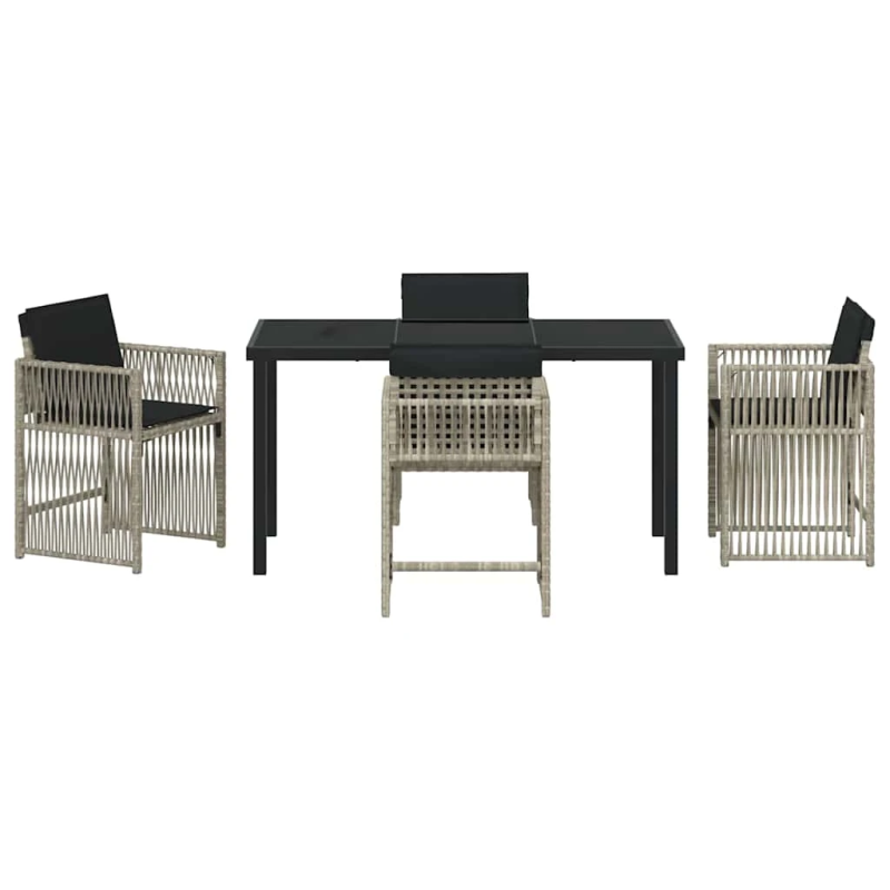 vidaXL Dārza ēdamgalds 5 pcs Gaiši pelēks poliratāns