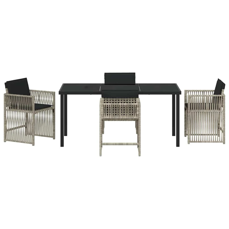 vidaXL Dārza ēdamgalds 5 pcs Gaiši pelēks poliratāns