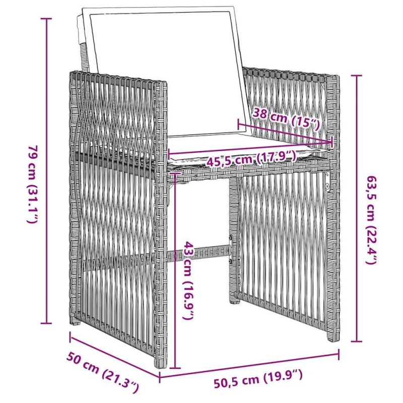 vidaXL Dārza ēdamgalds 5 pcs Gaiši pelēks poliratāns