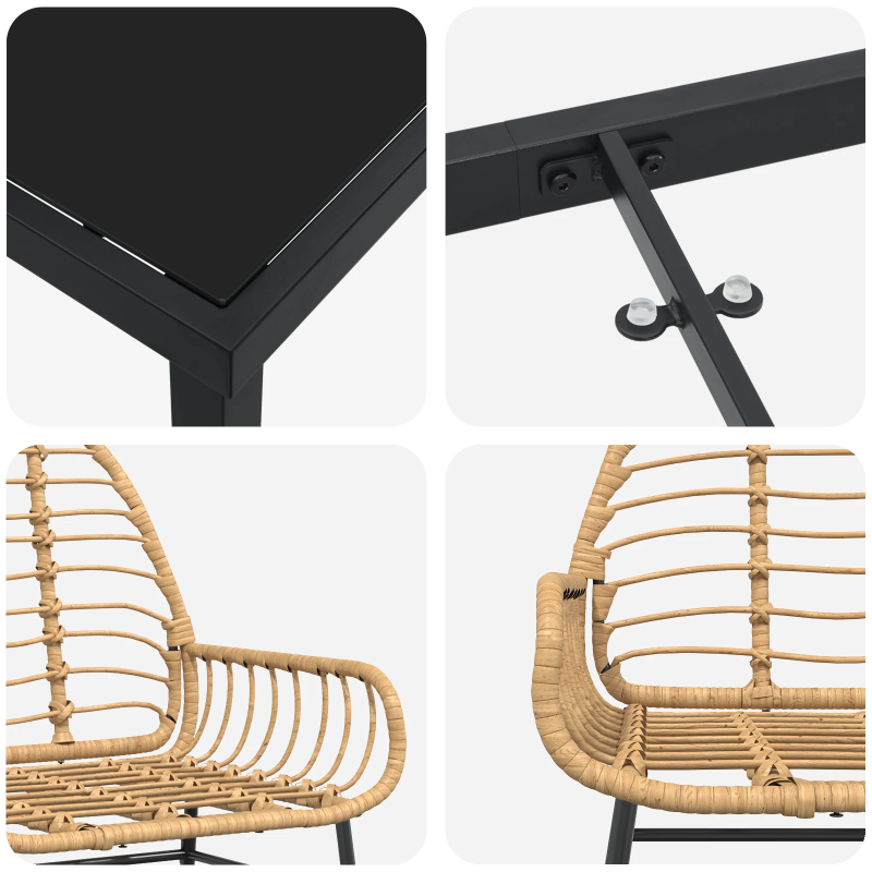 vidaXL Dārza ēdamgalds 5 pcs Brūna poliratāns