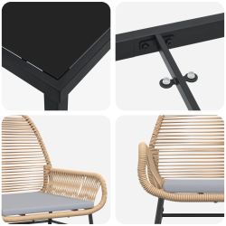 vidaXL Dārza ēdamgalds 5 pcs Brūna poliratāns