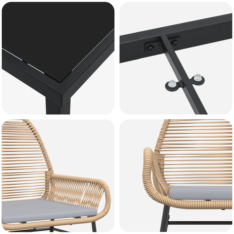 vidaXL Dārza ēdamgalds 5 pcs Brūna poliratāns