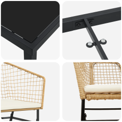 vidaXL Dārza ēdamgalds 5 pcs Brūna poliratāns