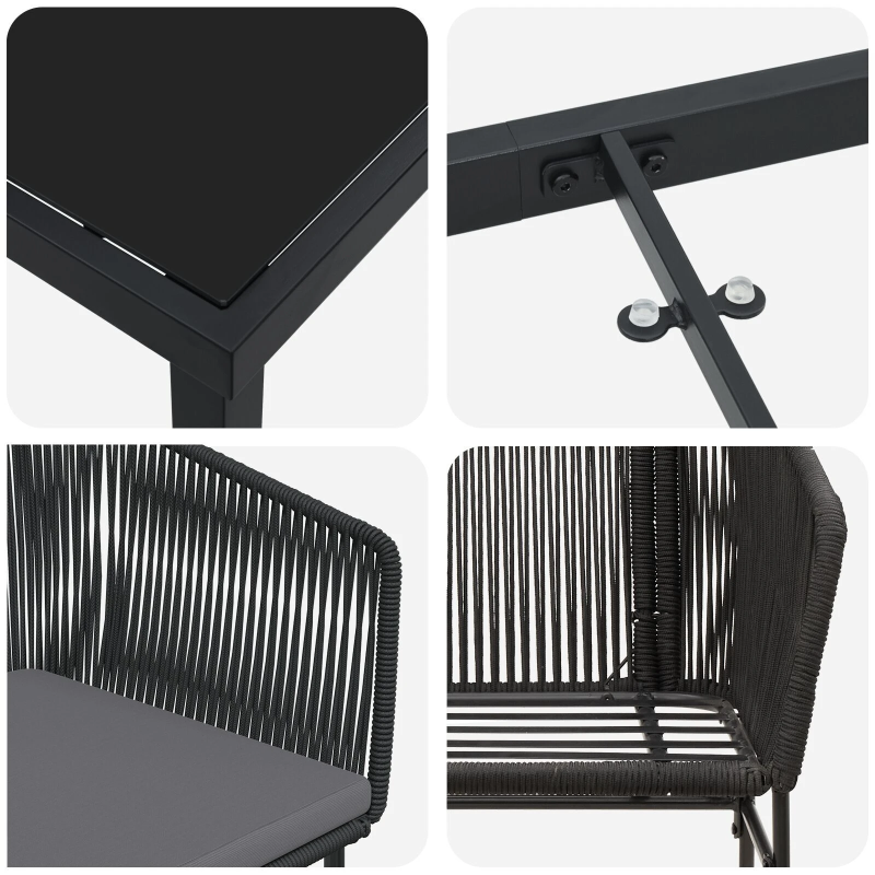 vidaXL Dārza ēdamgalds 5 pcs Brūna Poliūtu rotangpalma