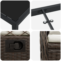 vidaXL Dārza ēdamgalds 7 pcs Brūna poliratāns