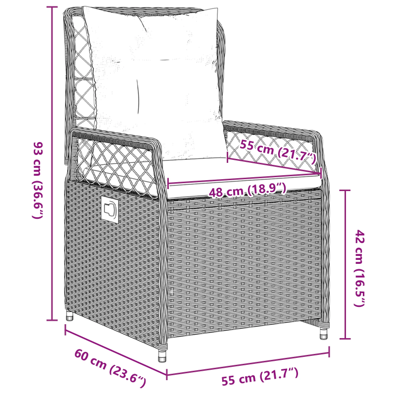 vidaXL Dārza ēdamgalds 7 pcs Gaiši pelēks poliratāns