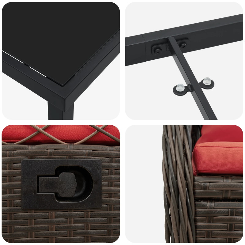 vidaXL Dārza ēdamgalds 3 pcs Brūna poliratāns