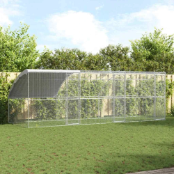 vidaXL Vistu būris 3 pcs Sudraba 600 x 200 x 200 cm Tērauds un PE