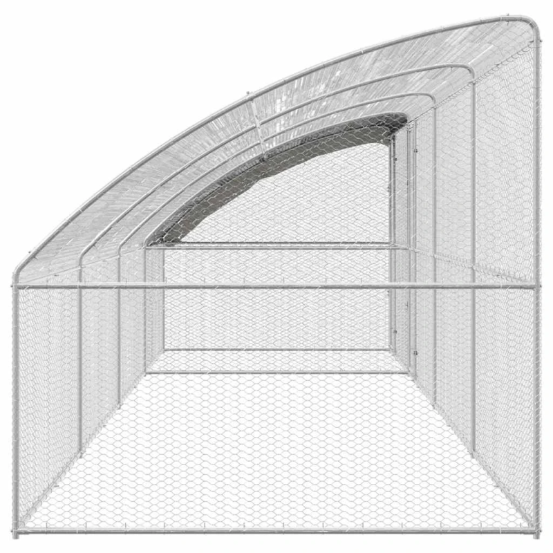 vidaXL Vistu būris 4 pcs Sudraba 800 x 200 x 200 cm Tērauds un PE