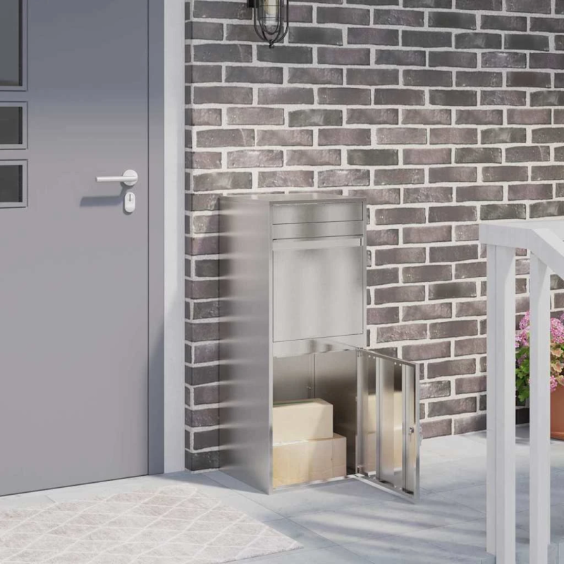 vidaXL Paku nodošanas kaste Melna 41 x 38 x 103 cm Nerūsējošs tērauds