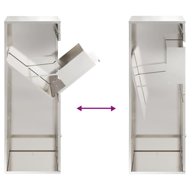 vidaXL Paku nodošanas kaste Melna 41 x 38 x 103 cm Nerūsējošs tērauds