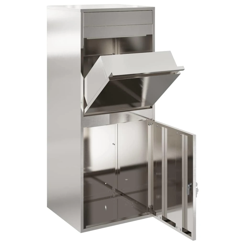 vidaXL Paku nodošanas kaste Melna 41 x 38 x 103 cm Nerūsējošs tērauds