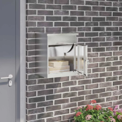 vidaXL Paku nodošanas kaste Melna 47.5 x 38 x 59 cm Nerūsējošs tērauds