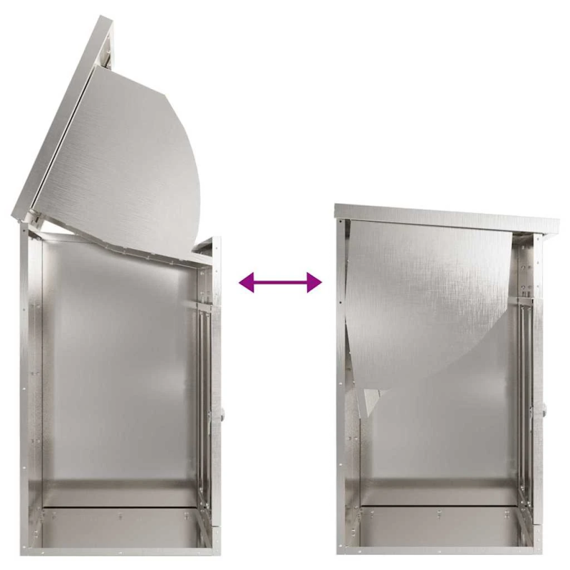 vidaXL Paku nodošanas kaste Melna 47.5 x 38 x 59 cm Nerūsējošs tērauds