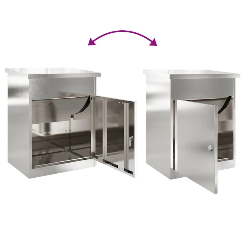 vidaXL Paku nodošanas kaste Melna 47.5 x 38 x 59 cm Nerūsējošs tērauds